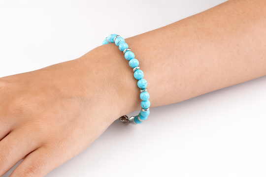 LEVI | Bracelet acier inoxydable & pierre naturelle