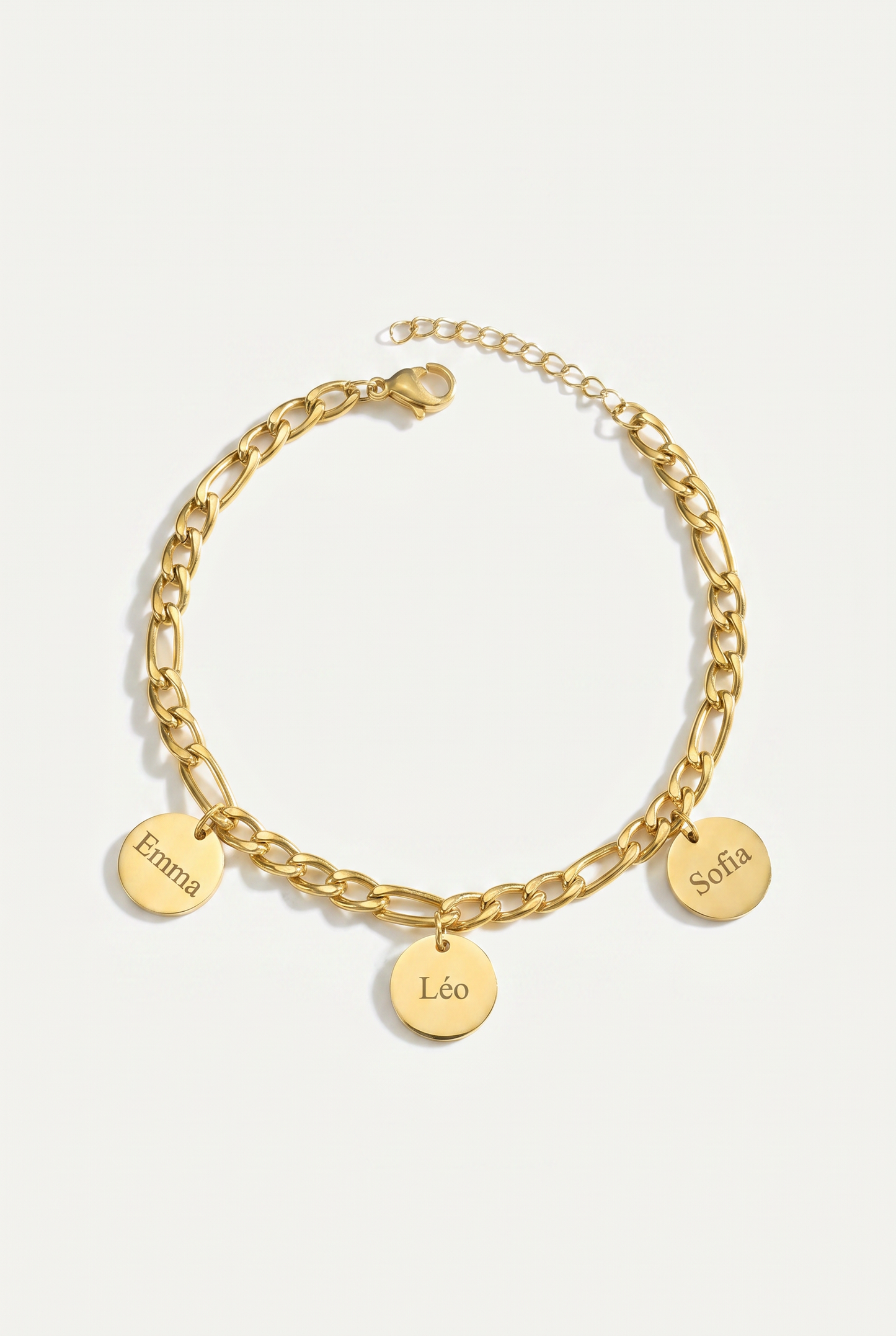 Bracelet personnalisé 1 prénom doré.