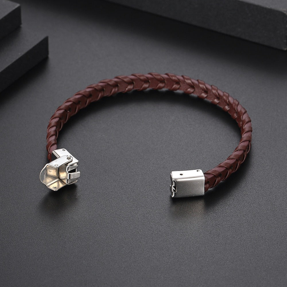 Bracelet cuir tressé homme – Noa.
