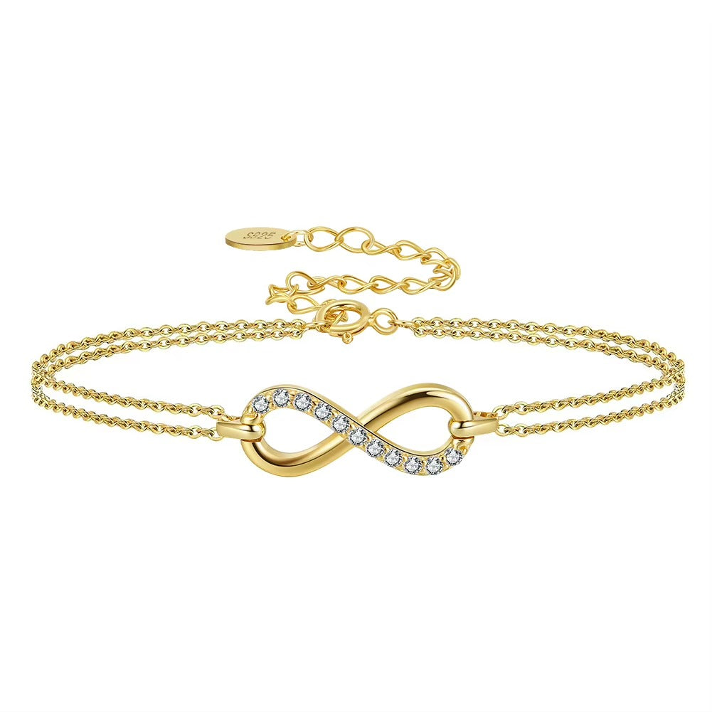 Bracelet infini moissanite argent 925 – Léonie.