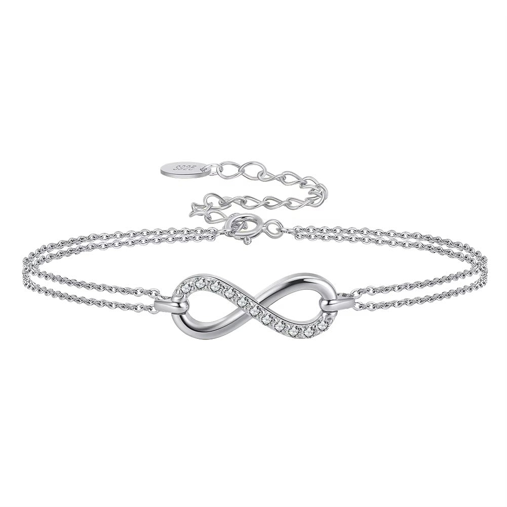 Bracelet infini moissanite argent 925 – Léonie.