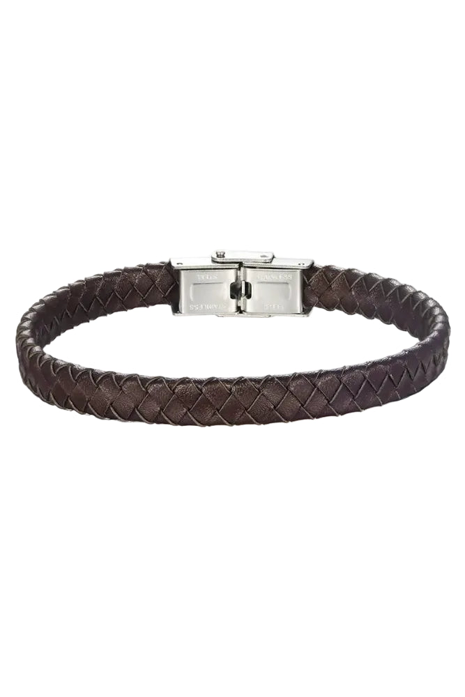 Bracelet cuir tressé homme – Hugo.