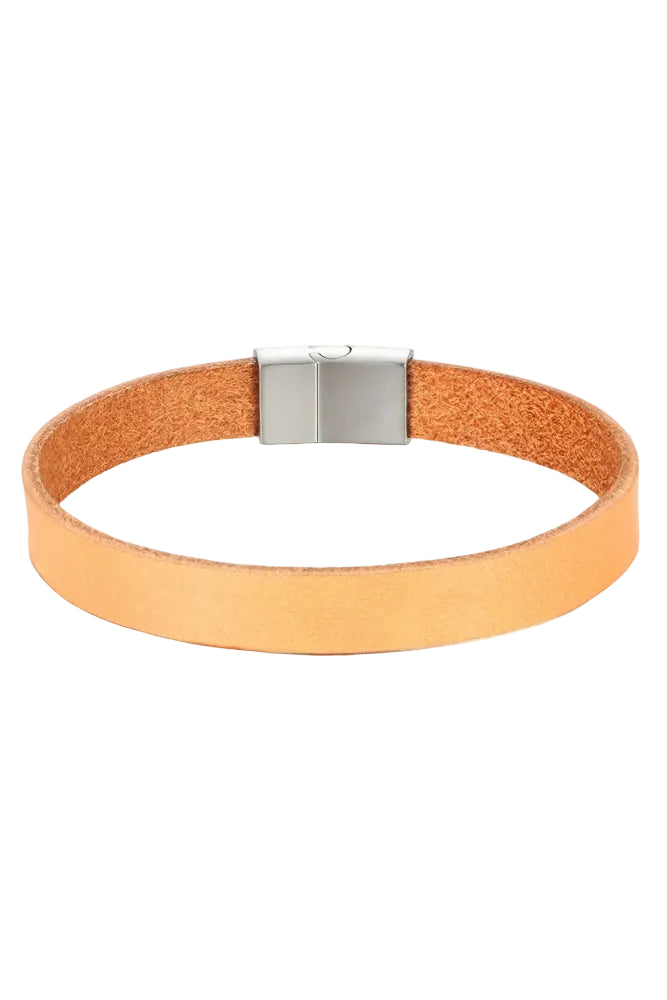 Bracelet cuir beige homme minimaliste – Elio.